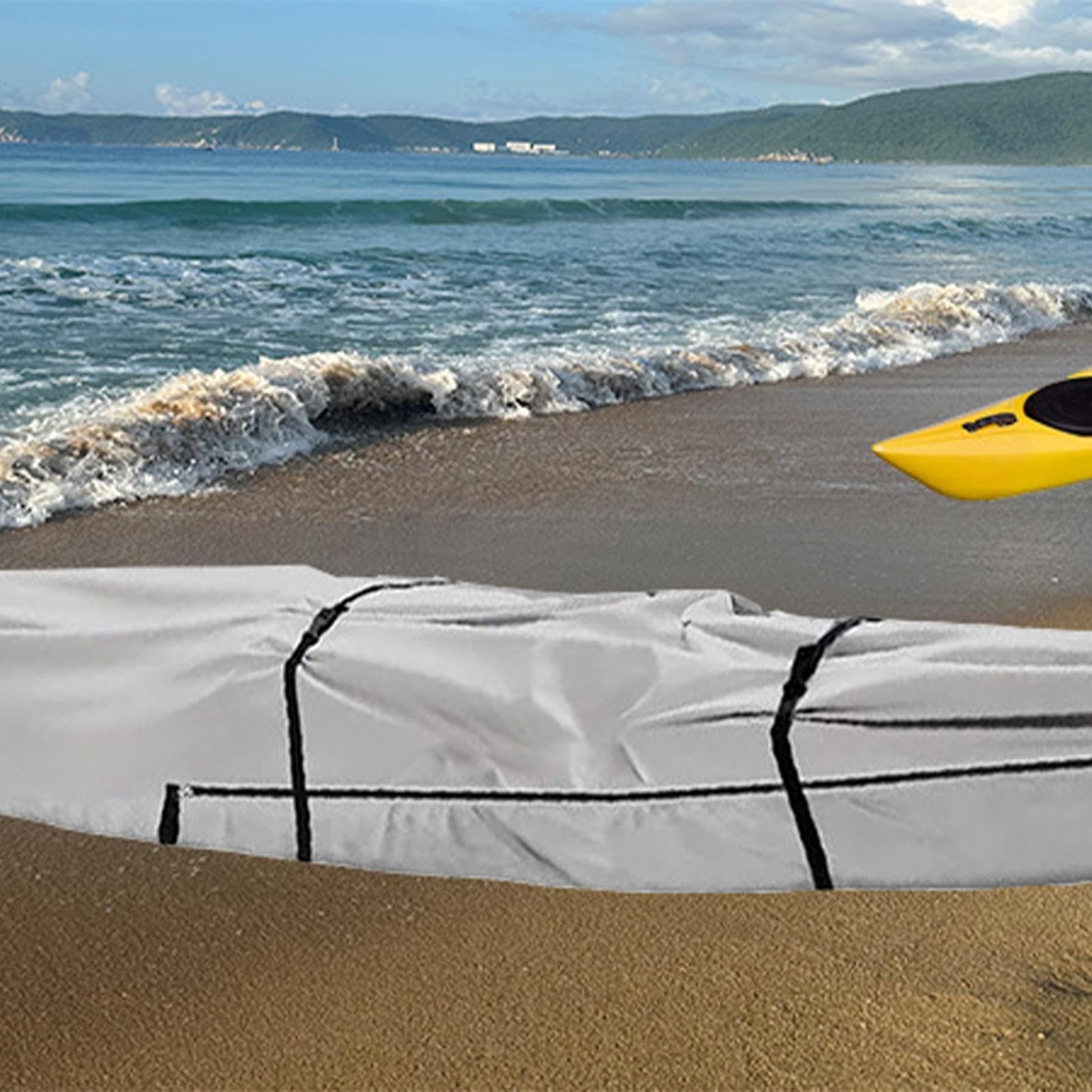 Kanu-Abdeckung 420D Oxford strapazierfähige UV-beständige wasserdichte | Kajak-Aufbewahrungstasche für Innen- und Außenbereich, Anhängertransport, Campingausflüge, Steg, Liegeplatz und Garte