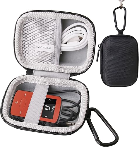 waiyu Estuche de viaje duro EVA para SanDisk 8GB/16GB/32GB Clip Jam MP3 Player Cases (negro)