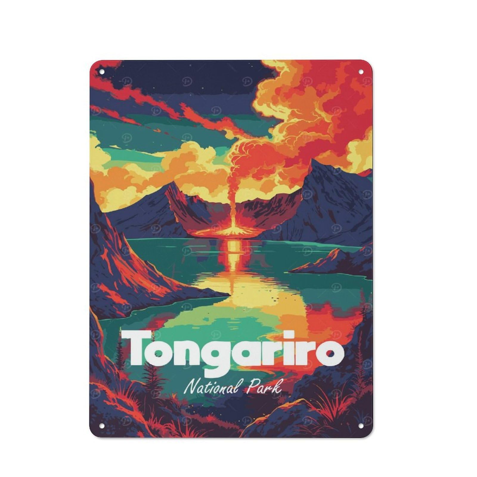Classic Tongariro National Park Metal Sign 40x30cm, Classic Pub Decor for Diner, Restaurant, Shed Or Kitchen