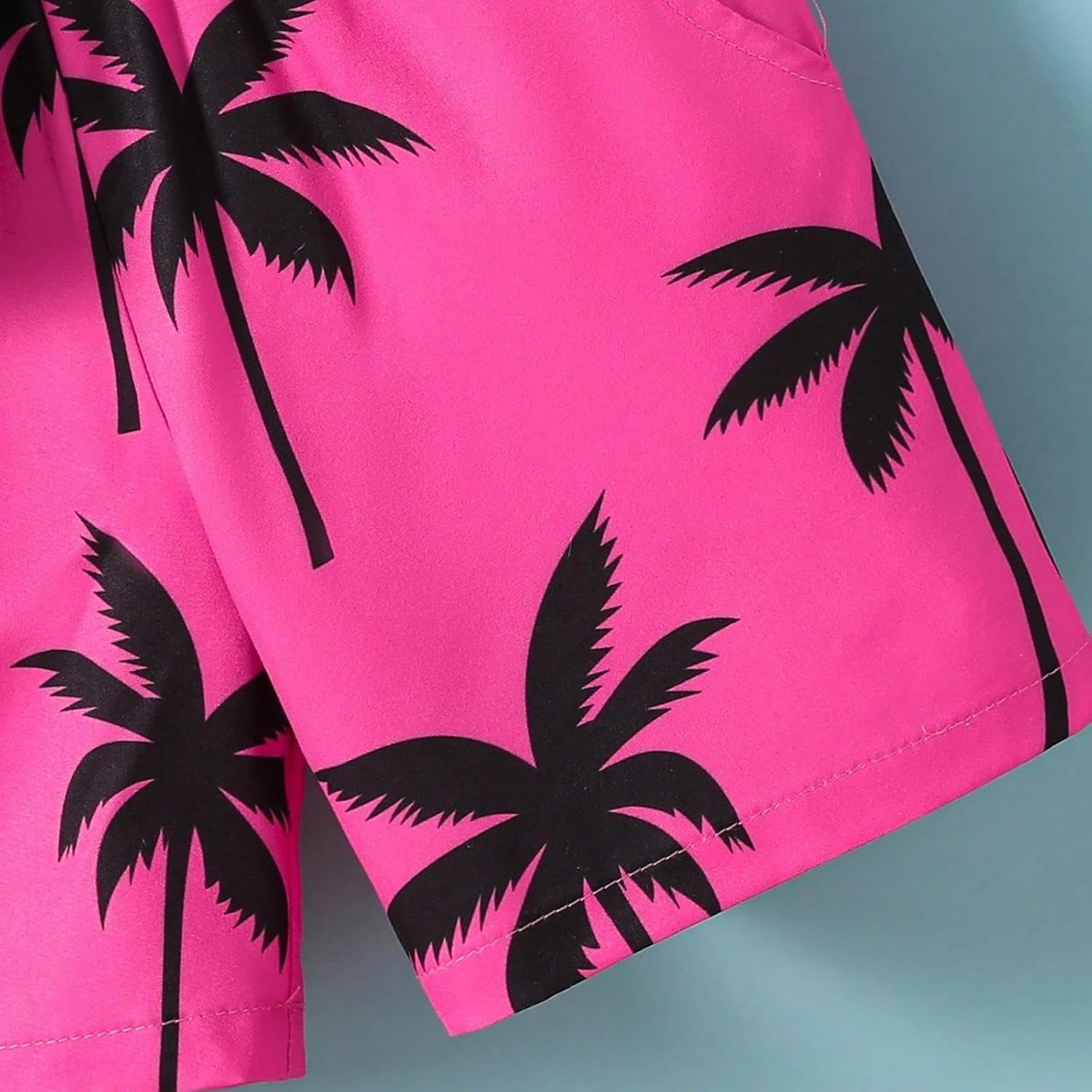 Cute Casual Outfits for Boys, Black Short Sleeve T-Shirt and Hawaiian Shorts Boys' Flamingo Print Clothing Sets - Image 7