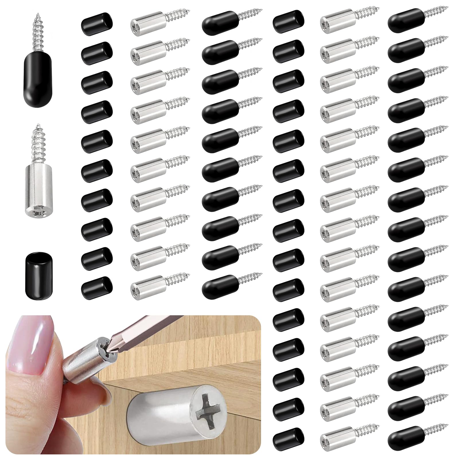 Iffitya 50 Pcs Self Tapping Screws Cabinet Laminate Support - shelf brackets and supports | Mubboo