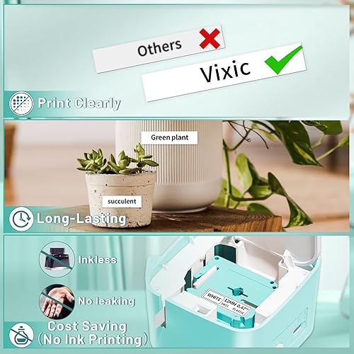 Miniatura 6 de Vixic 3MB1 Label Maker Tape Replacement Compatible for Vixic M960 Brother Label Makers P-Touch M Tape Refill 12mm 0.47" Black on Blue for Brother
