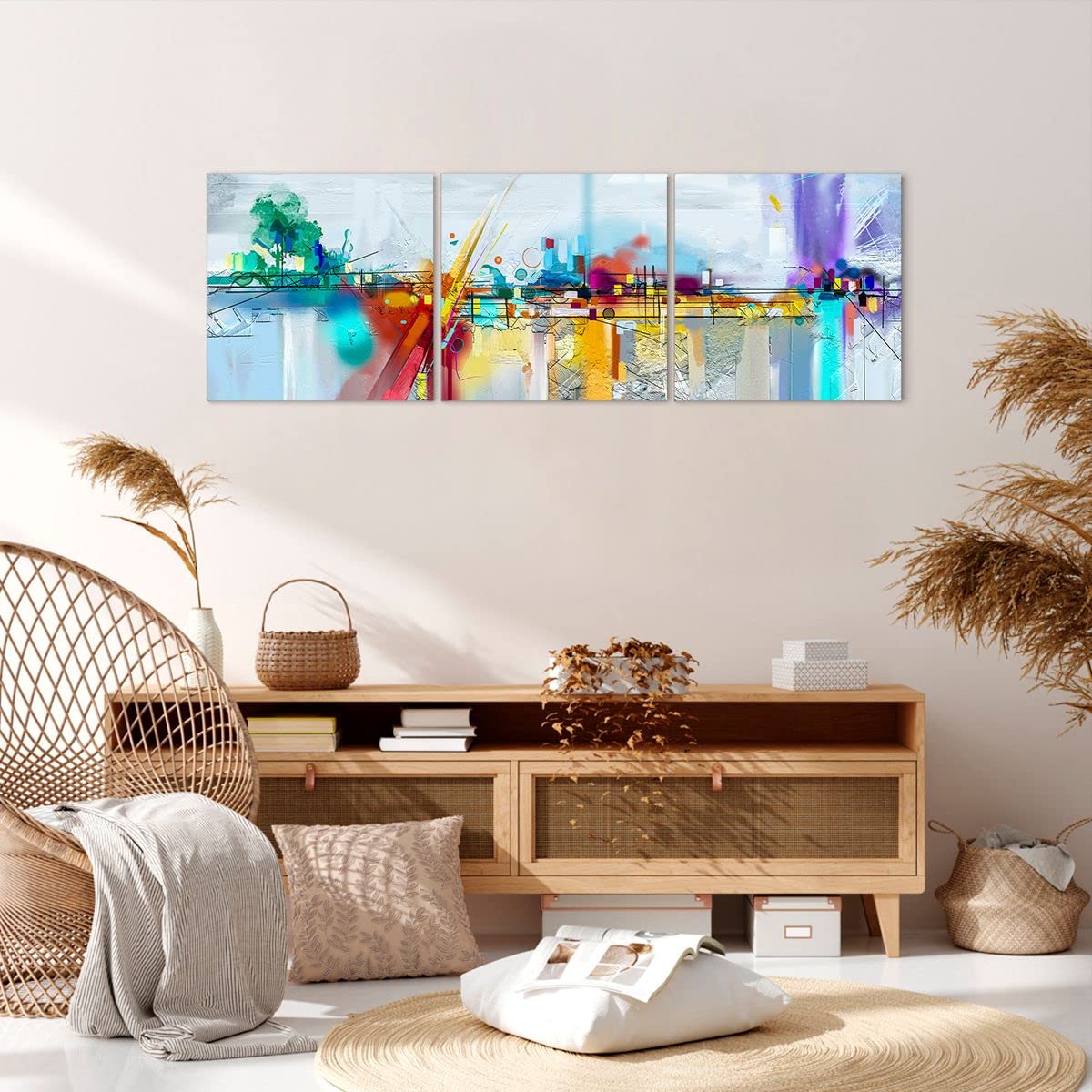 ARTTOR Cuadro Decorativo 120x40cm Moderno Tríptico Abstracto Arte - 4028