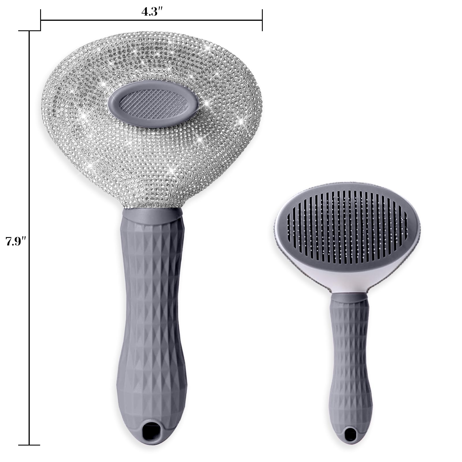 Full Diamonds - Cepillo de limpieza automática para perros y gatos, cepillo de aseo para gatos y gatos, cepillo para perros para desprendimiento, cepillo de pelo para mascotas peludas, color