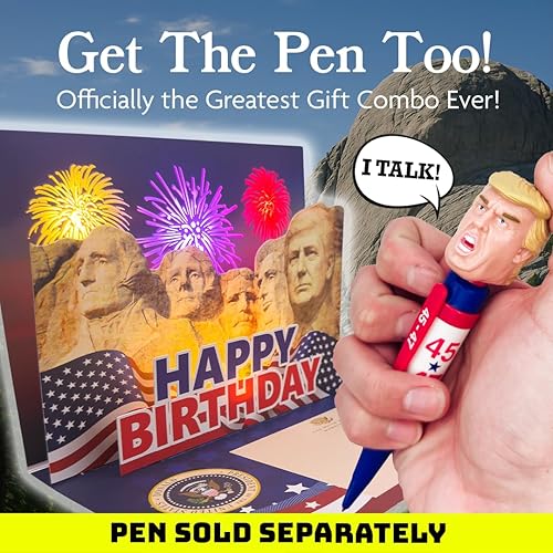 Miniatura 19 de Donald Pop Up Birthday Card with Trump's Real Voice & Lights - Funny Political Dad Birthday Cards for Men, The Original Oval Office Design Plays