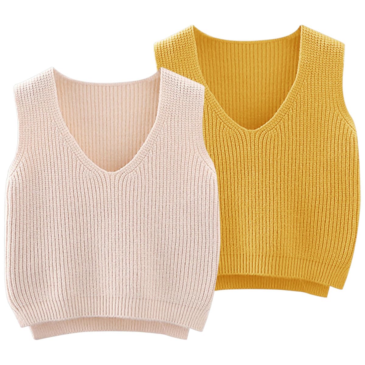 Pull gilet tricoté sans manches bébé chaud col V automne printemps - 7