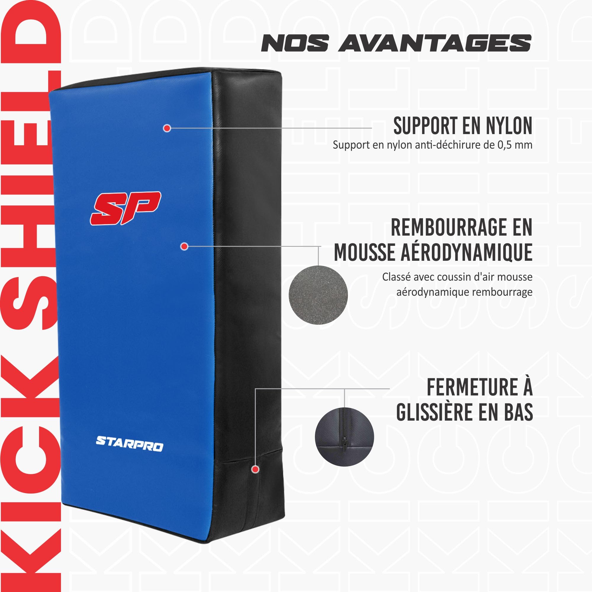 Starpro Bouclier de Frappe & Patte d'ours Boxe en Cuir Synthétique Triple Vinyle High-Tech pour L'Entraînement et Le Combat en MMA Combat Muay Thaï Karaté Arts Martiaux Kickboxing