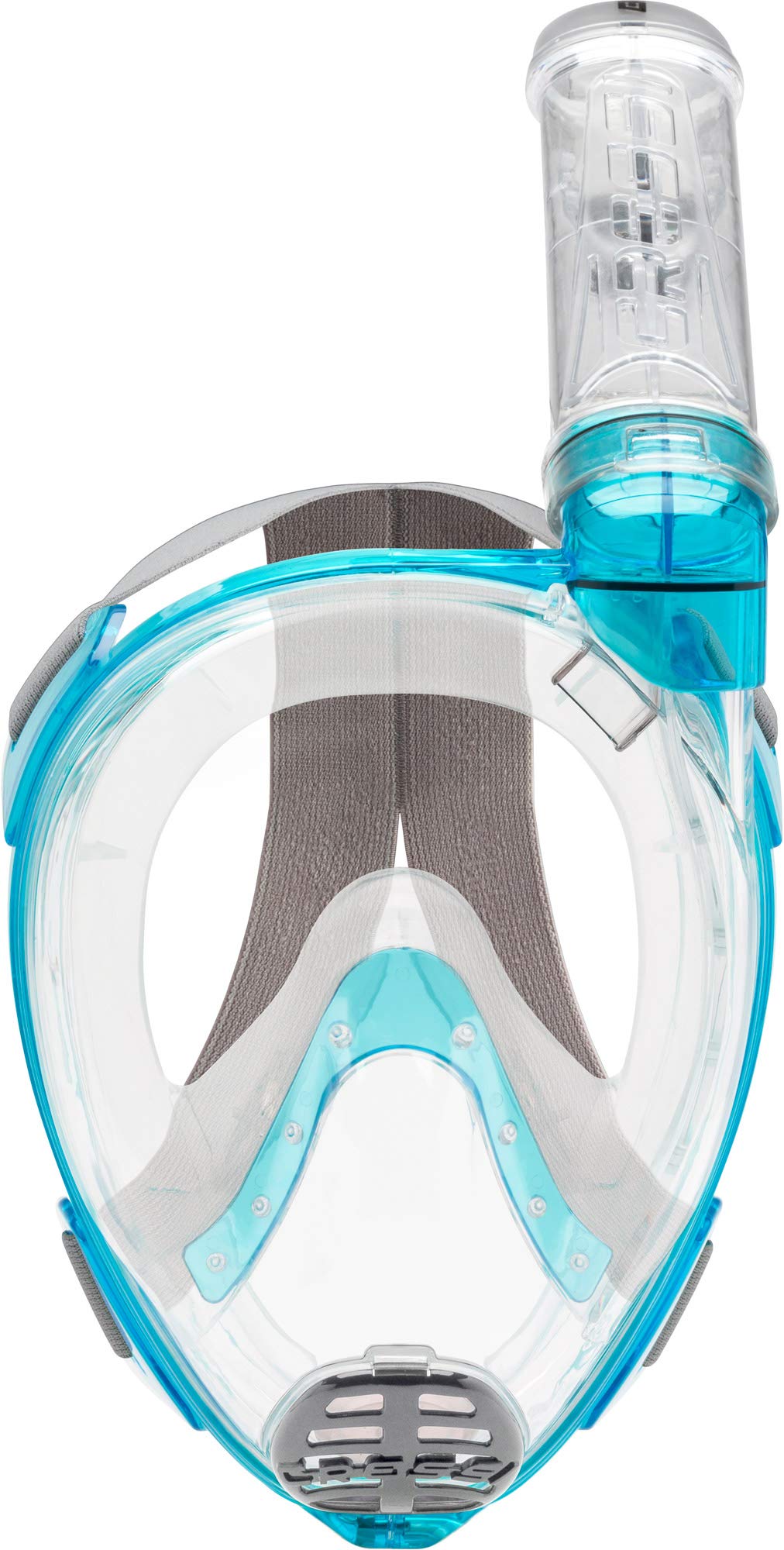 Cressi Unisex-Adult Baron Full Face Mask Maska Do Nurkowania Z Rurką I Pływania Na Powierzchni,Przezroczysty/Akwamaryn,M/L,Xdt030025