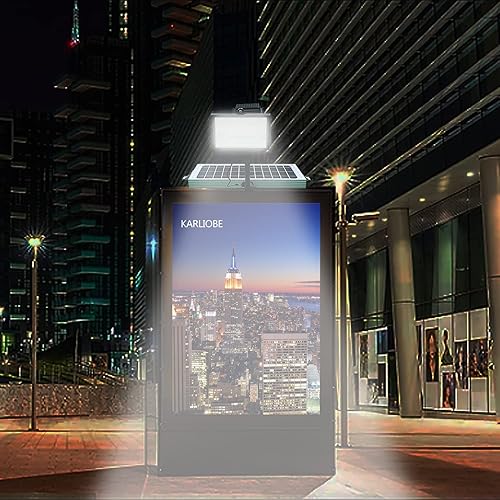 Miniatura 3 de Luz solar de cartelera, cabezales de lámpara de aluminio de metal, batería de litio de 12 W 12000 AMH, luz brillante estupenda de 60 LED, utilizada