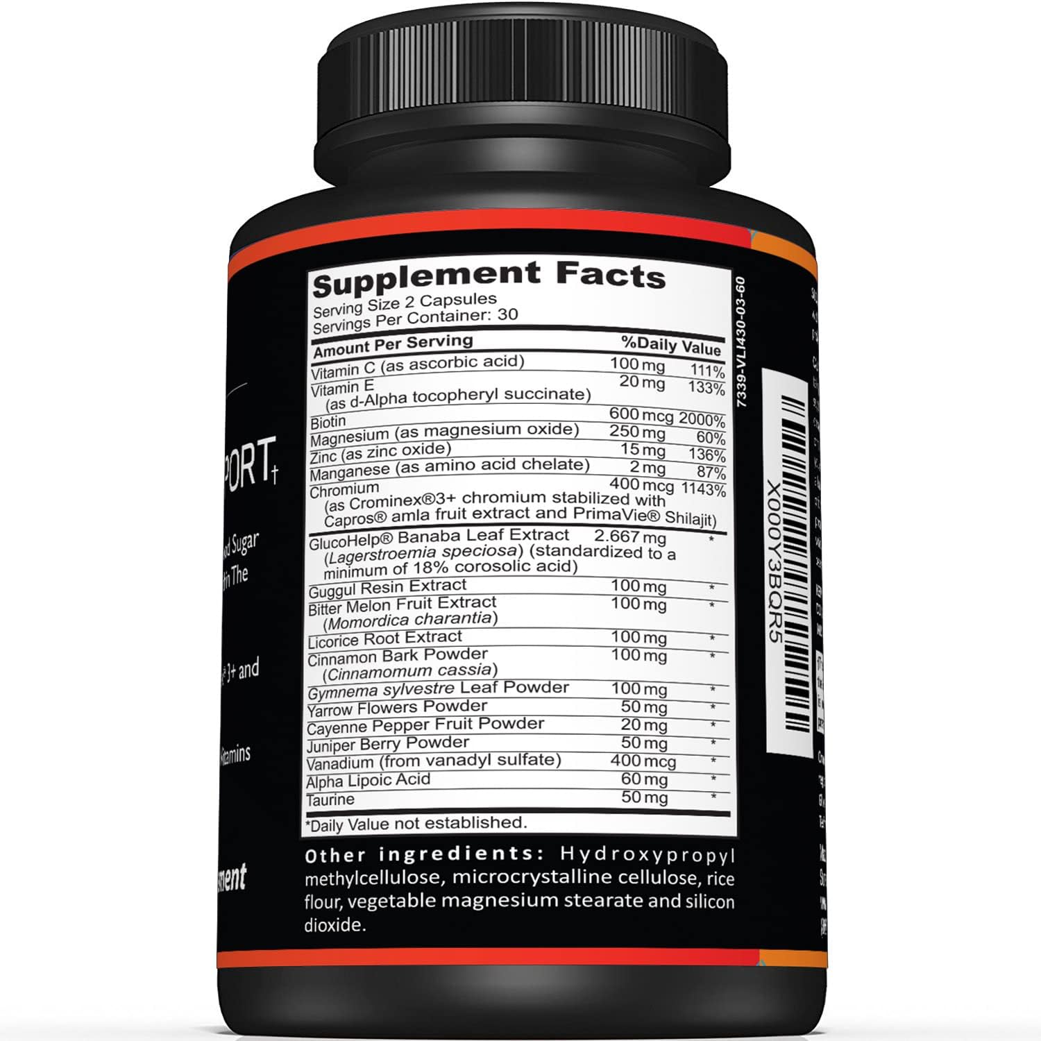 Premium Blood Sugar Support Supplement–Supports Healthy Blood Sugar Levels Already Within Normal Range – Includes Bitter Melon Extract, Vanadium, Chromium, Cinnamon, & Alpha Lipoic Acid-60 Capsules — Amazon image 4