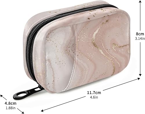Miniatura 4 de Pastillero de mármol con purpurina de oro rosa, contenedor de píldoras portátil semanal para 7 días, organizador de píldoras, soporte para