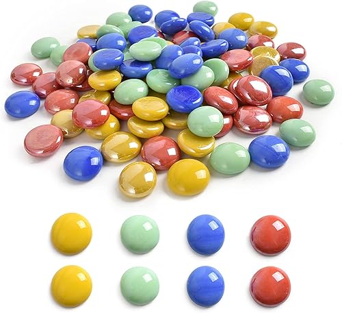 Cuentas de cristal de mármol plano de 1 libra para acuario, suculenta, decoración de jardín, proyecto de manualidades, pecera