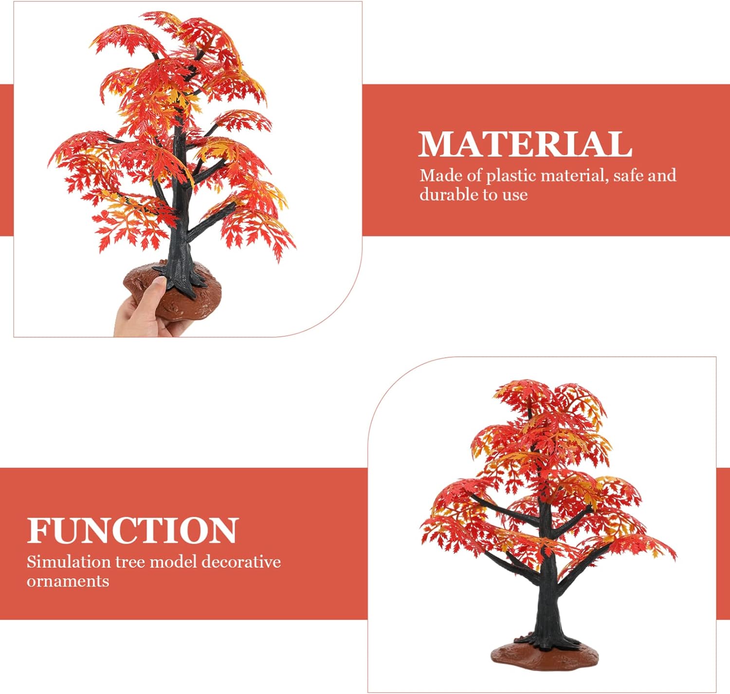 Garneck Miniature Maple Tree Model - Artificial Tree Scenery Landscape Model - Rainforest Diorama Supplies - Dollhouse Plant Mini Tree Garden Decor - Plastic Trees for Projects, Model Train Scenery