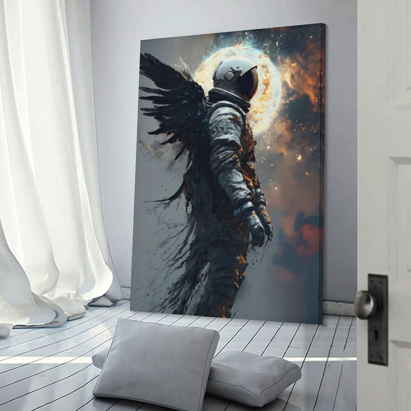 Junmoney Astronaut Cosmic Ascension Wall Decor Canvas Print, 20x30inch(50x75cm), for Wall Displays, Bedrooms Or Room Updates, Wall Decor Suited to Curated Displays