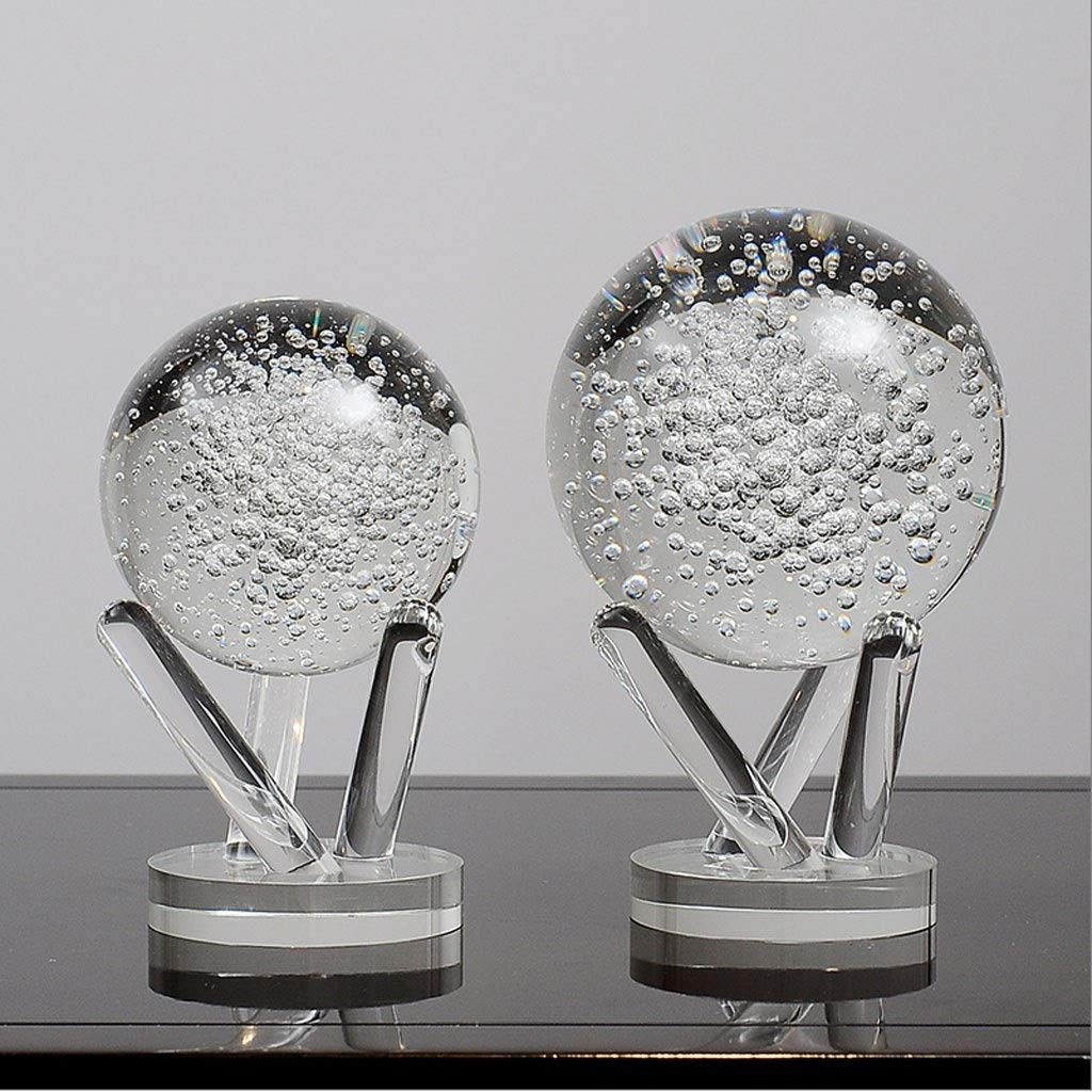 bola de cristal (en la magia occidental) Decoración de la bola de cristal transparente, bola de cristal decoración de la bola de cristal del hogar nórdicos con el soporte, for el tratamiento, la medit