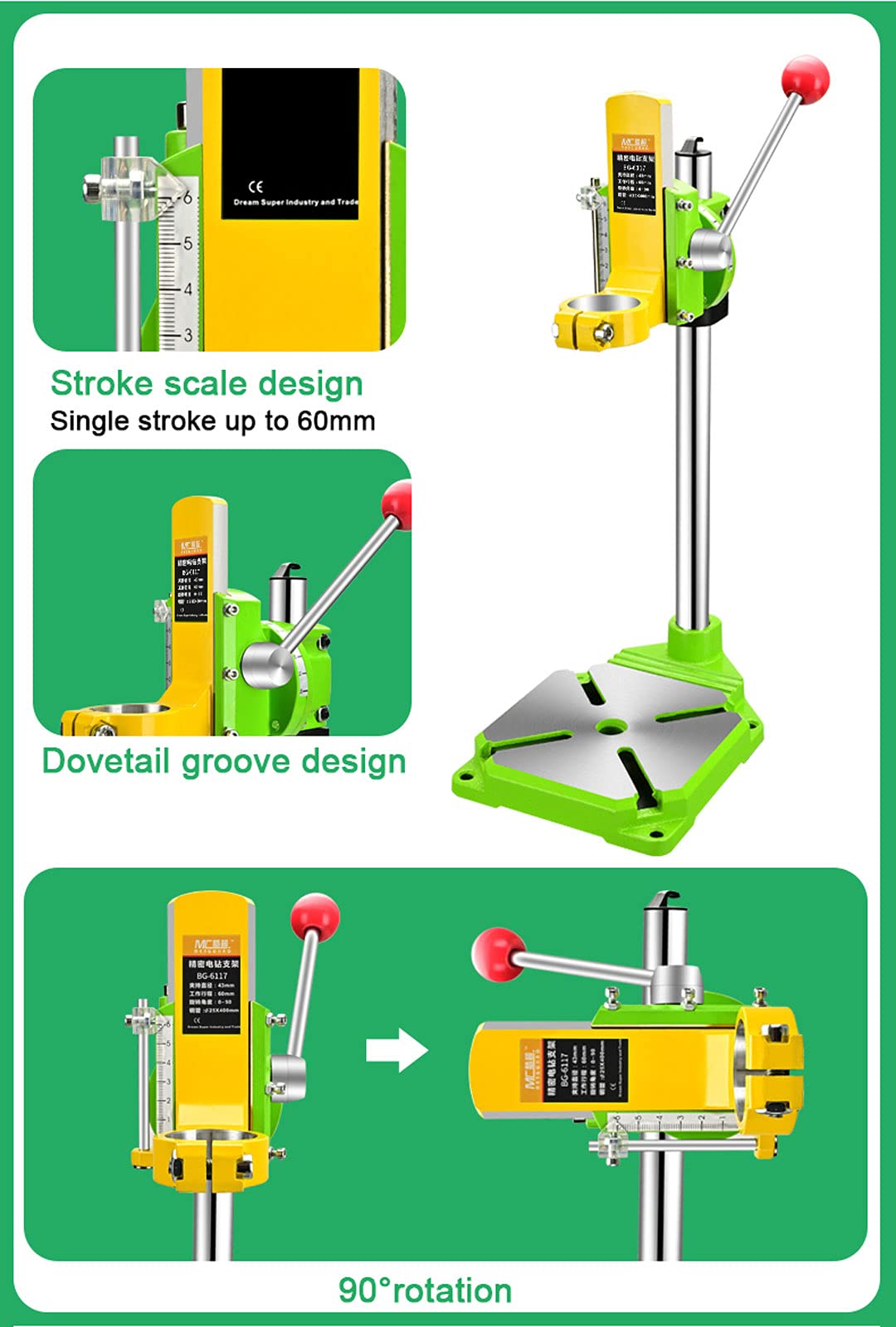 Drill Press Stand with Vice and Workbench, Multifunction Benchtop Pillar Drill Press Stand for Auxiliary Drilling and Cutting, Jaw Rotation+Height Adjustable, Easy to