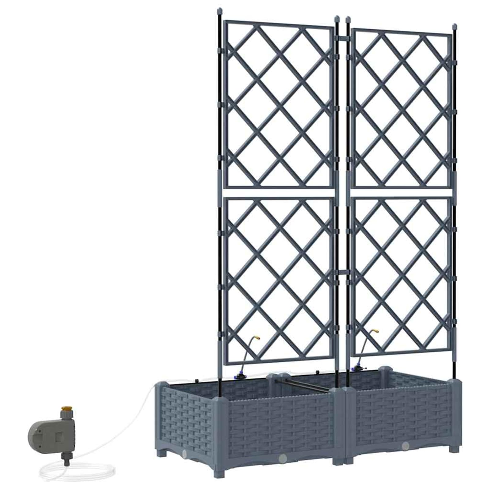 Geecher Vaso da Giardino con Sistema di irrigazione, 2 Pezzi, 80 x 40 x 126 cm, in Acciaio, fioriera per Esterno, per Principianti e Appassionati di Giardinaggio