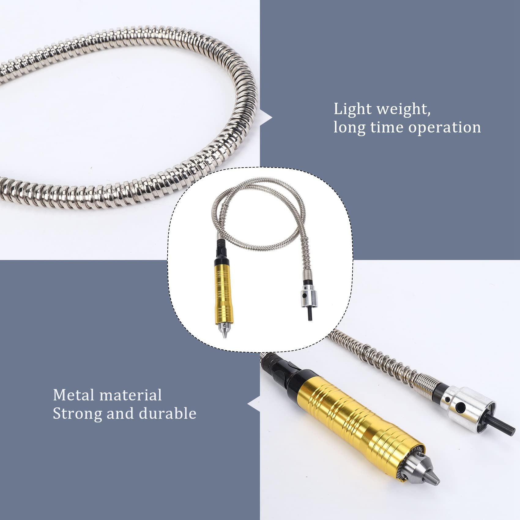 Herramienta para amoladora rotativa con eje flexible + pieza de mano de 0,3 a 6,5 mm para taladro