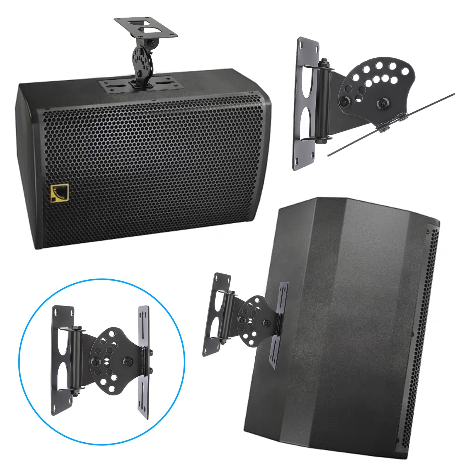 Soportes de pared para altavoces resistentes, soportes giratorios de 180 ° para altavoces, soporte de sistema de sonido envolvente grande para el hogar, soportes de pared universales para