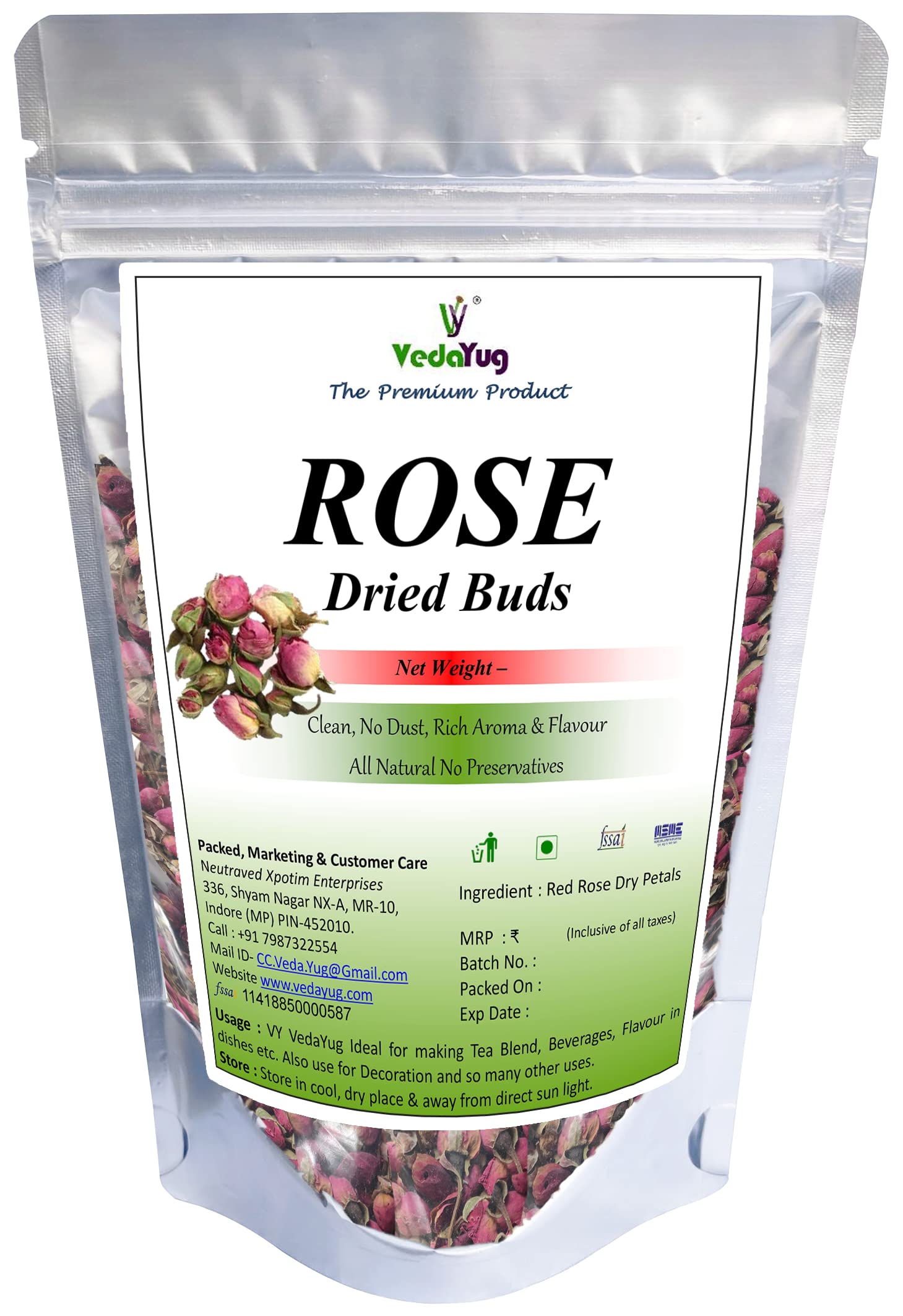 VY VedaYug Rose Buds A+ Grade Herbal Tea | Rich Test & Fragrance 240 grams (B0BC5HK3H5) Amazon Price History, Amazon Price Tracker