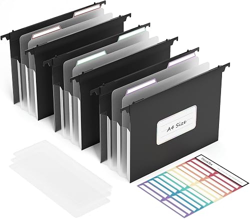 Dossiers Suspendus A4, Extensibles avec Étiquettes et S ThinkTex