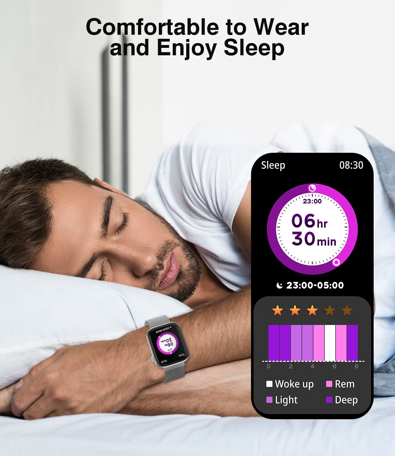 Smart Watch per uomini, Fitness Tracker con schermo completo da 1,9'' HD, Smartwatch impermeabile IP67 con frequenza cardiaca, pressione sanguigna e ossigeno, monitor del sonno per Android e iPhone