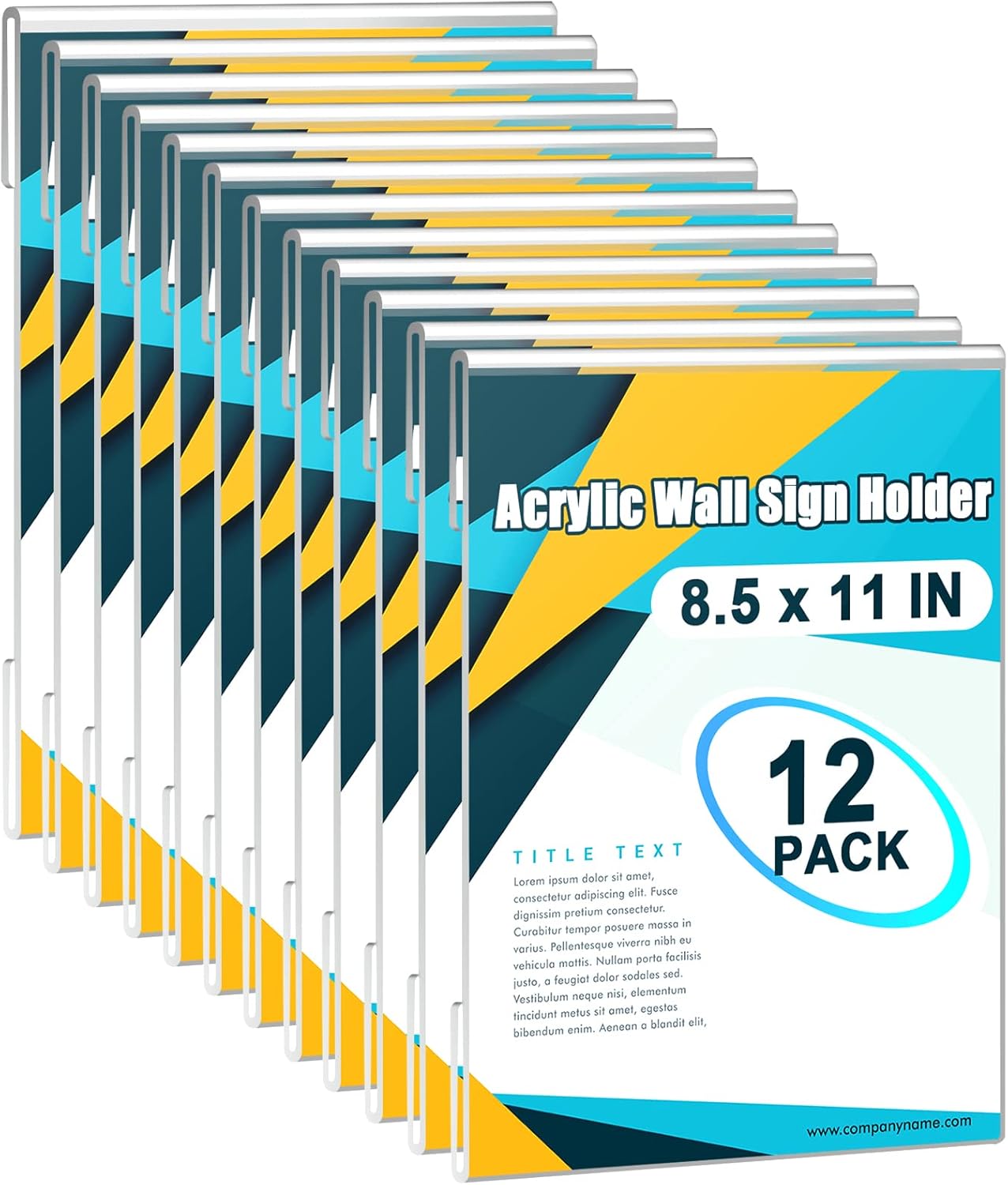 [NO Drilling] 12 Pack Acrylic Sign Holder 8.5 x 11 inches