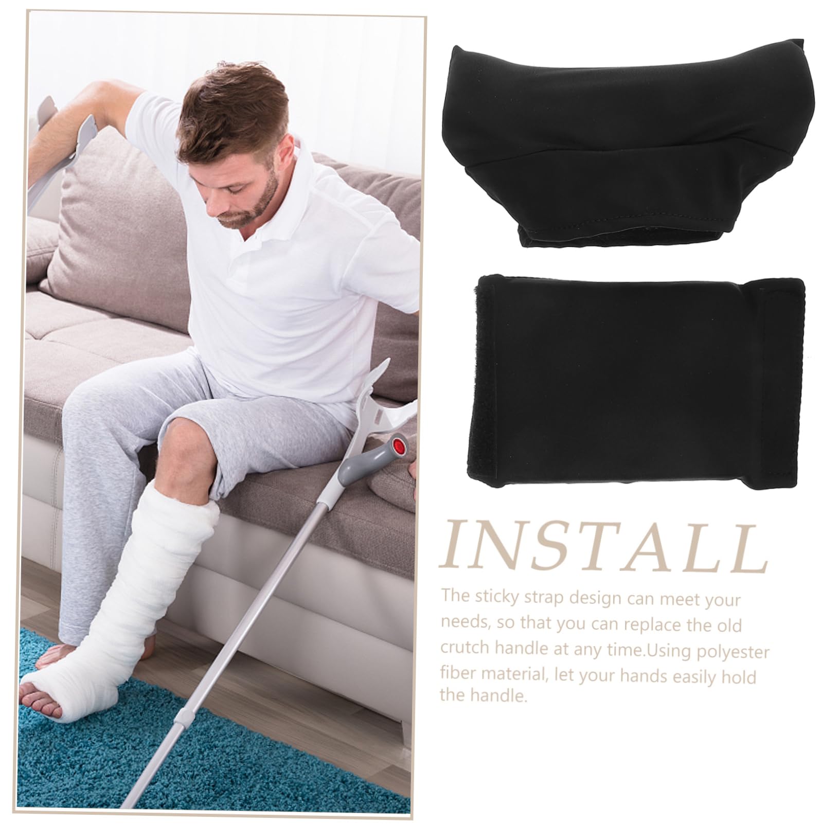 Didiseaon 2 Juegos Andador Con Muletas Suministros Para Muletas Cubierta De Muleta Para Axilas Mango De Bastón Almohadillas Para Las Axilas Cubre Muletas Espuma De Memoria Black