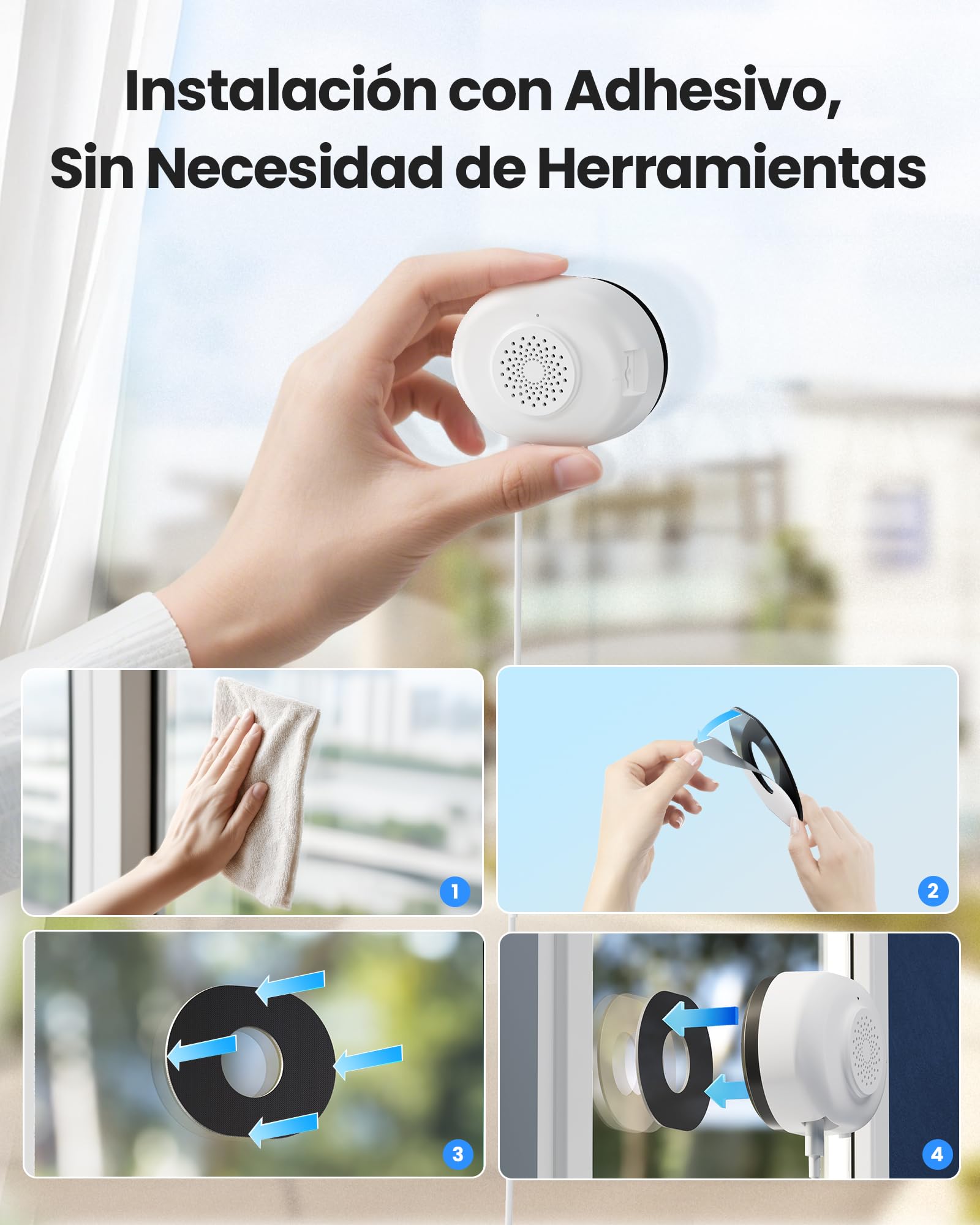 ZOSI Pack de 2 Cámara Vigilancia WiFi Interior 3MP Cámara Ventana para Seguridad Exterior, Detección de Persona/Vehículo, Visión Nocturna Color, 2.4/5GHz WiFi, Grabación 24/7, 2K C680