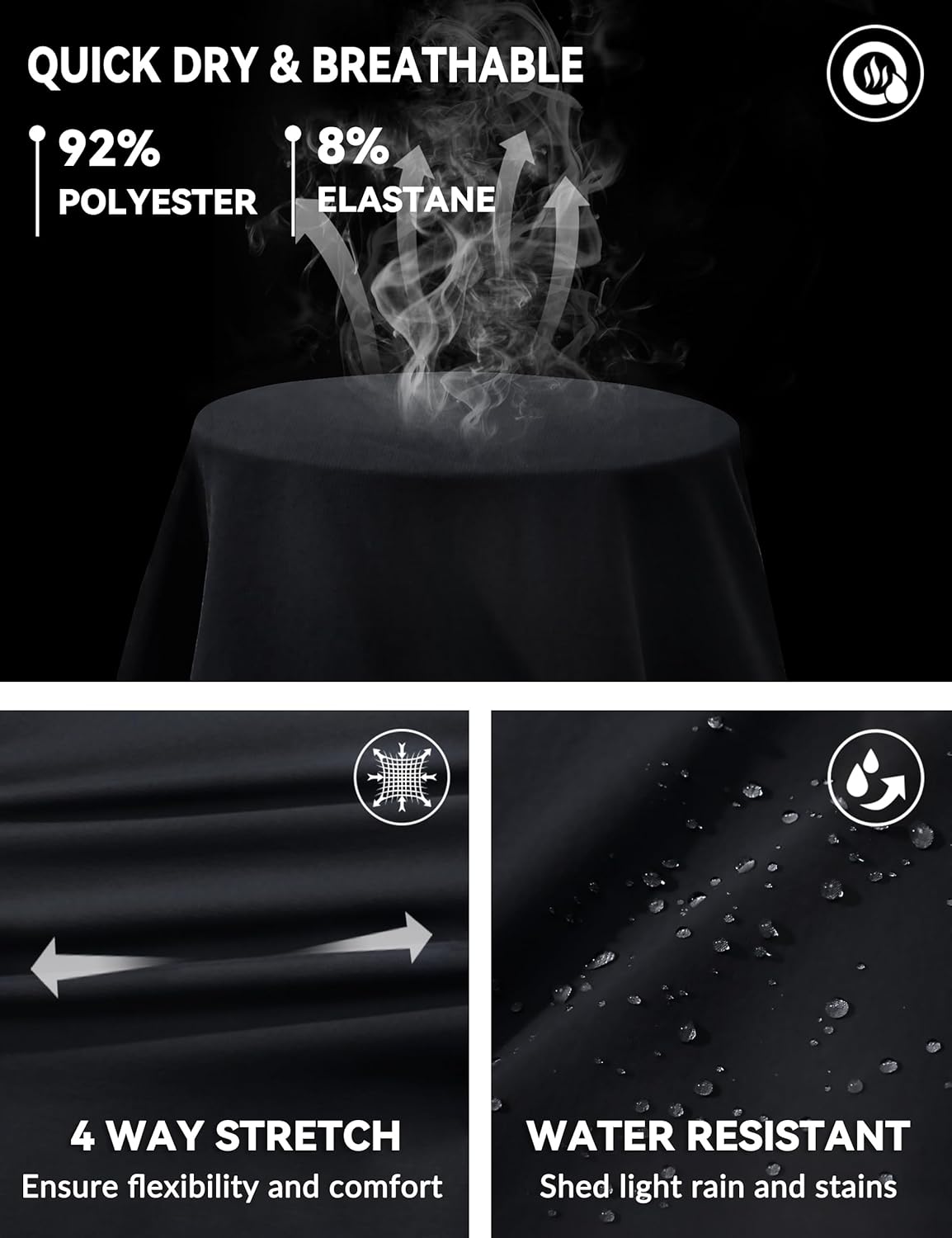 1 or 2 Pack Men's Lightweight Hiking Pants Breathable Athletic Fishing Outdoor Joggers Inseam 30''/32'' Zipper Pockets - Image 5