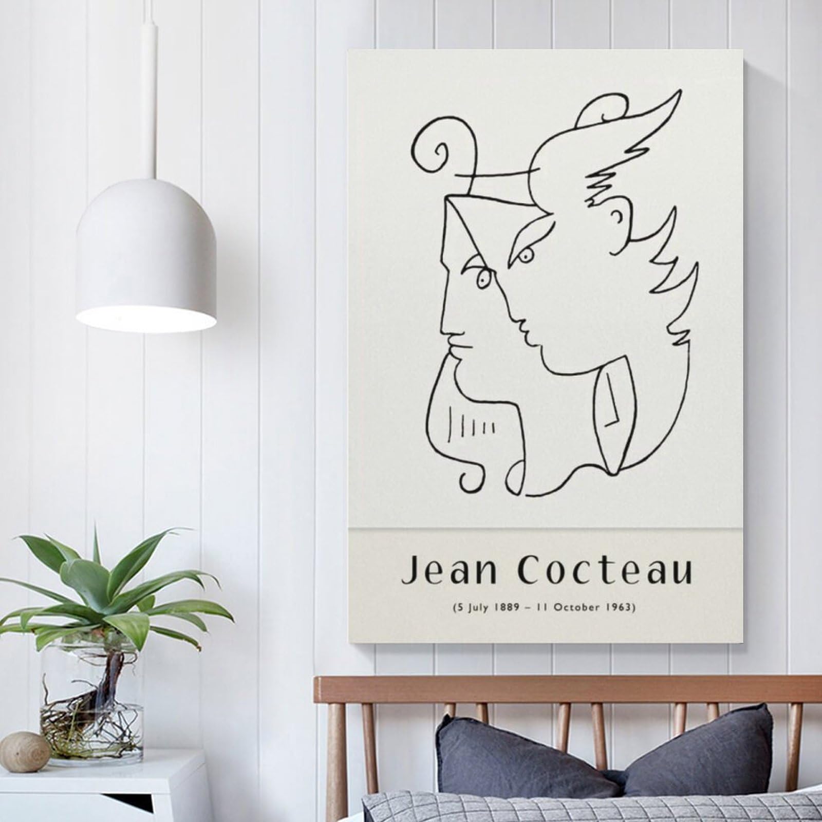 アートポスター ジャン・コクトー エキシビジョンポスター Amazon.co.jp: ジャンコクトーポスター抽象線壁アートジャン