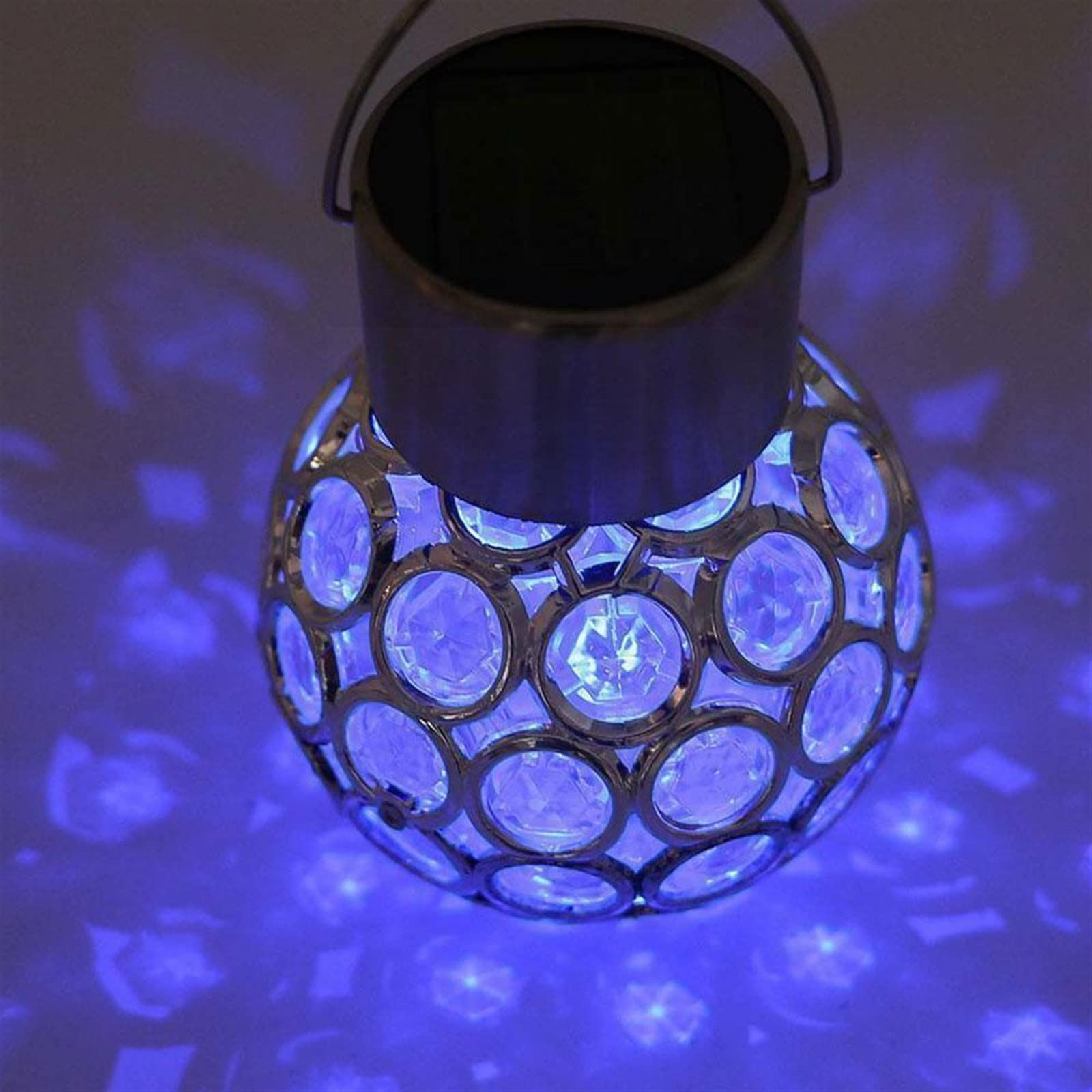 Lanterna Solare da Giardino in Vetro per Esterni Decorazione Prato Lampada da Esterno Solare