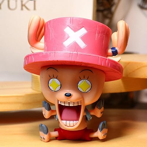 Mulrcks Q Version One Piece Big Head Figuras de PVC Figura de personaje Colección de decoración de coche Modelo Adornos de regalo (D)