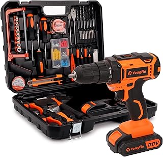 YOUGFIN 118 Pieces Power Tool Combo Kit with 20V Cordless...