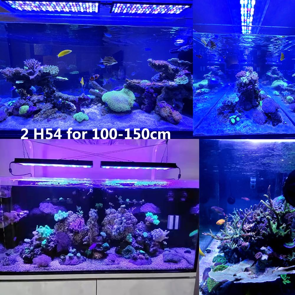 PopBloom Hertz54 intelligente App-Steuerung LED-Aquarienbeleuchtung led meerwasser Aquarium Beleuchtung Licht Meerwasser aquarium lampe für 120cm 4ft 48inch (120W, für 110-150cm)