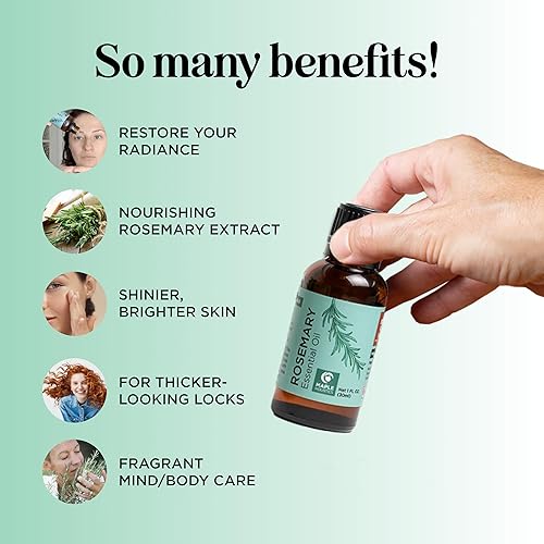 Miniatura 3 de Aceite esencial puro de romero para aromaterapia aceite puro de romero para el cabello la piel y las uñas aceite esencial de romero refrescante para