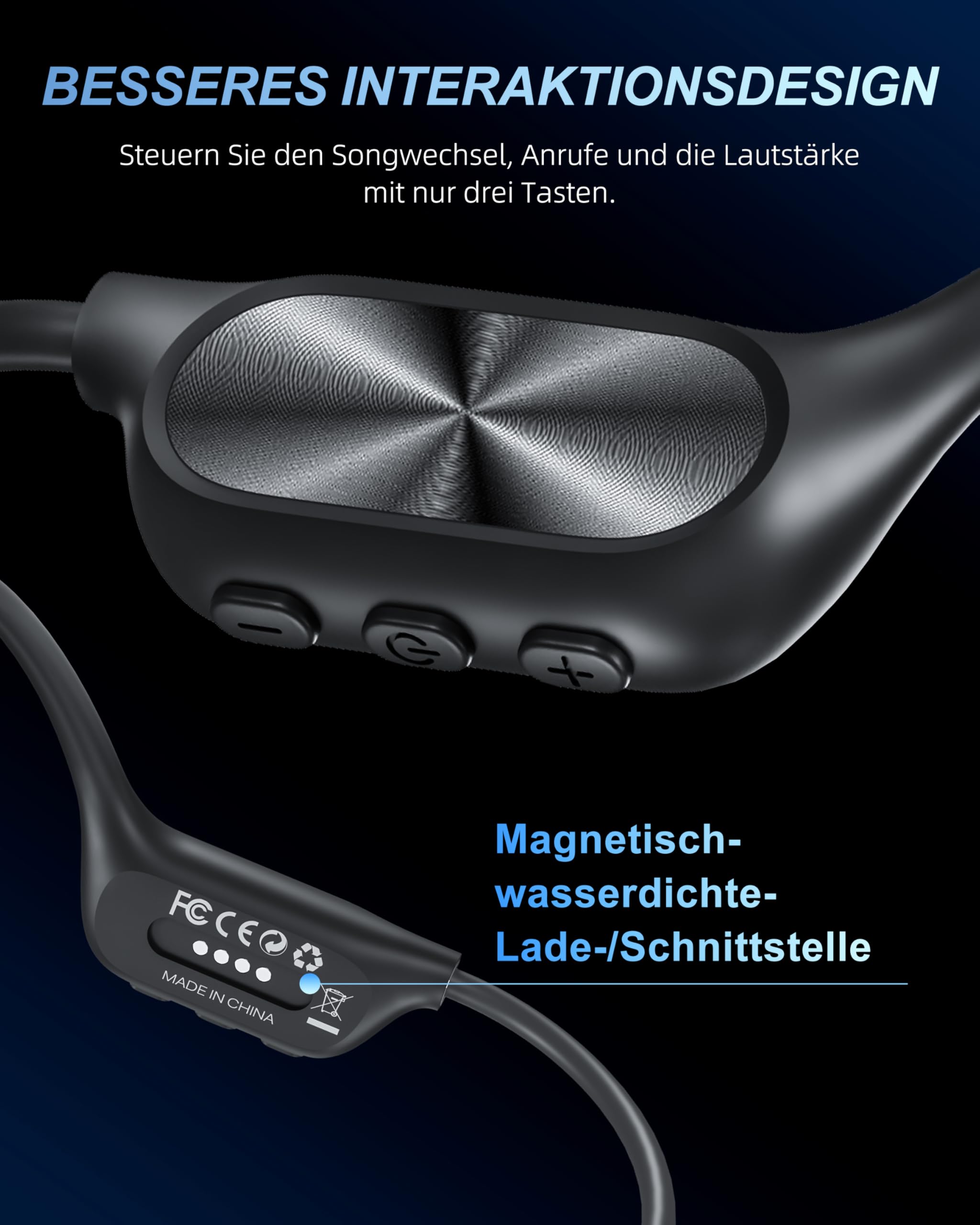 WalkerFit Casque Conduction Osseuse Bluetooth 5.4 Étanche IPX8 avec MP3 Intégré 32Go, Écouteur Sport sans Fil Open Ear Léger pour Natation, Course à Pied, Cyclisme, Sport