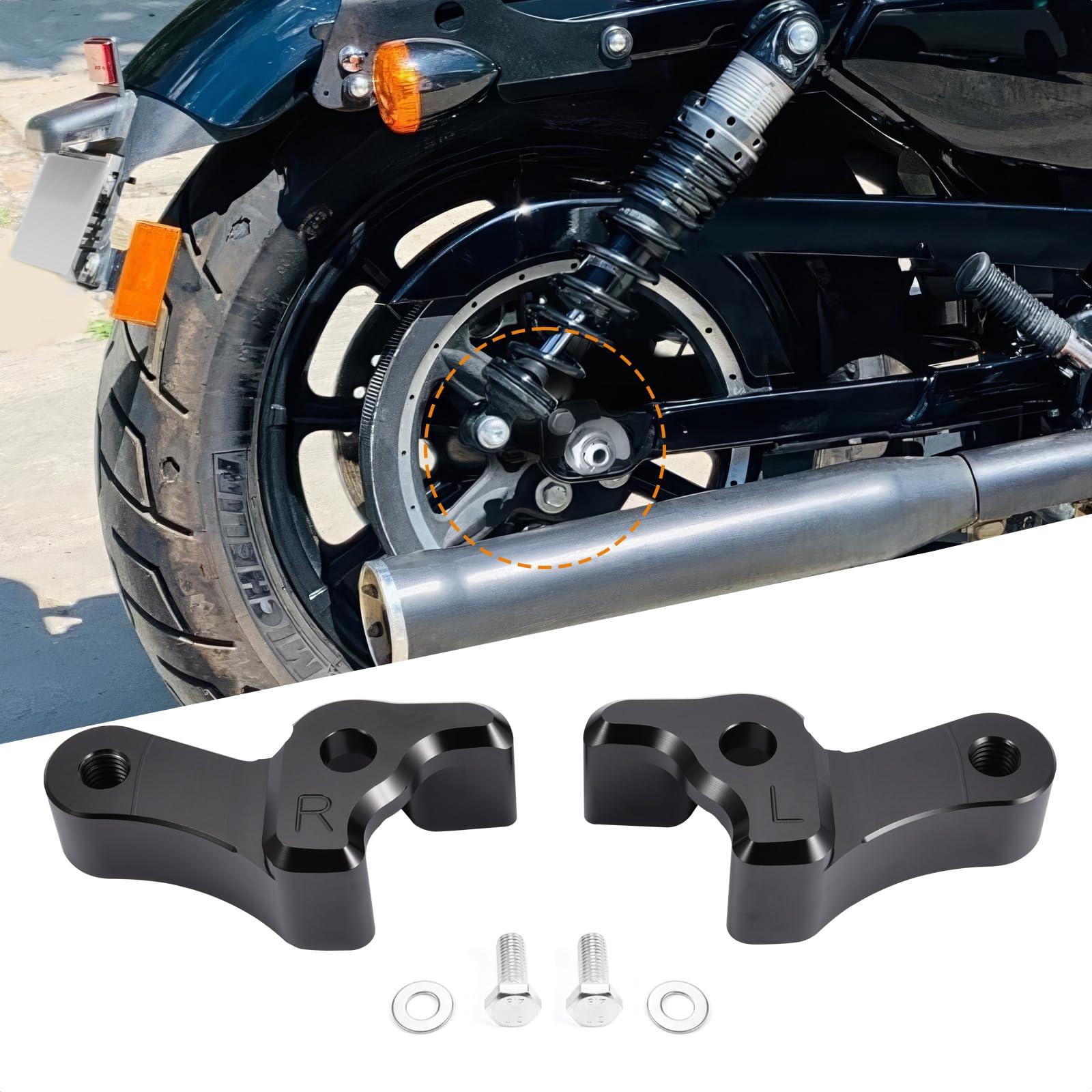 Amazon.com: Bravema 1 Inch Lowering Link Blocks Motorcycle Black
