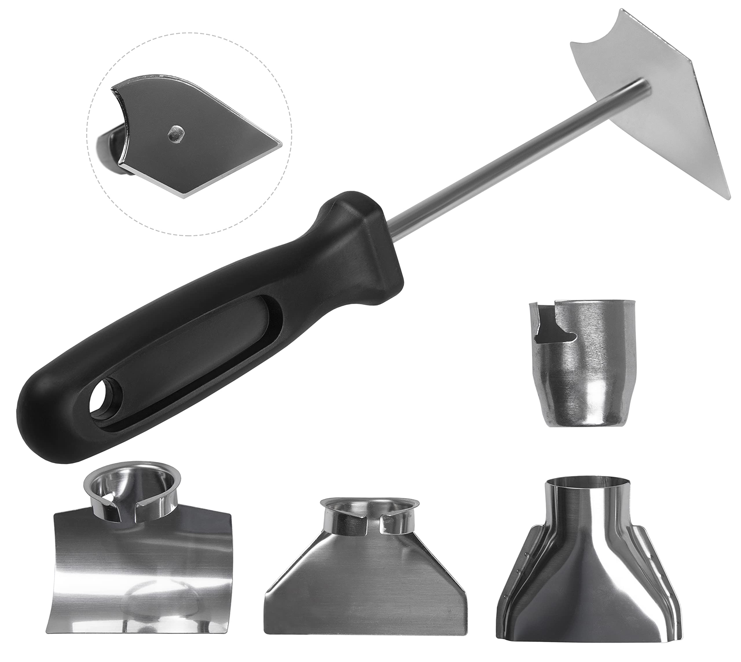 VONROC Décapeur Thermique Professionnel - Pistolet à Air Chaud 2000W – 60 Températures, 5 Positions Débits d'Air – Revêtement Véhicule, Séchage Peinture, Accélérer Fixation - 4 Buses Incluses