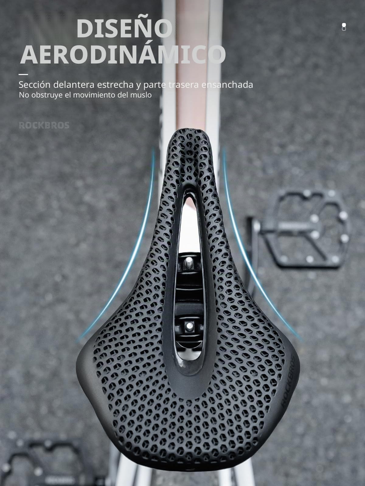 ROCKBROS Sillín de Bicicleta Impreso en 3D Cómodo Sillín Bicicleta Cómodo Asienro Ergonómico para MTB Bicicletas de Carretera