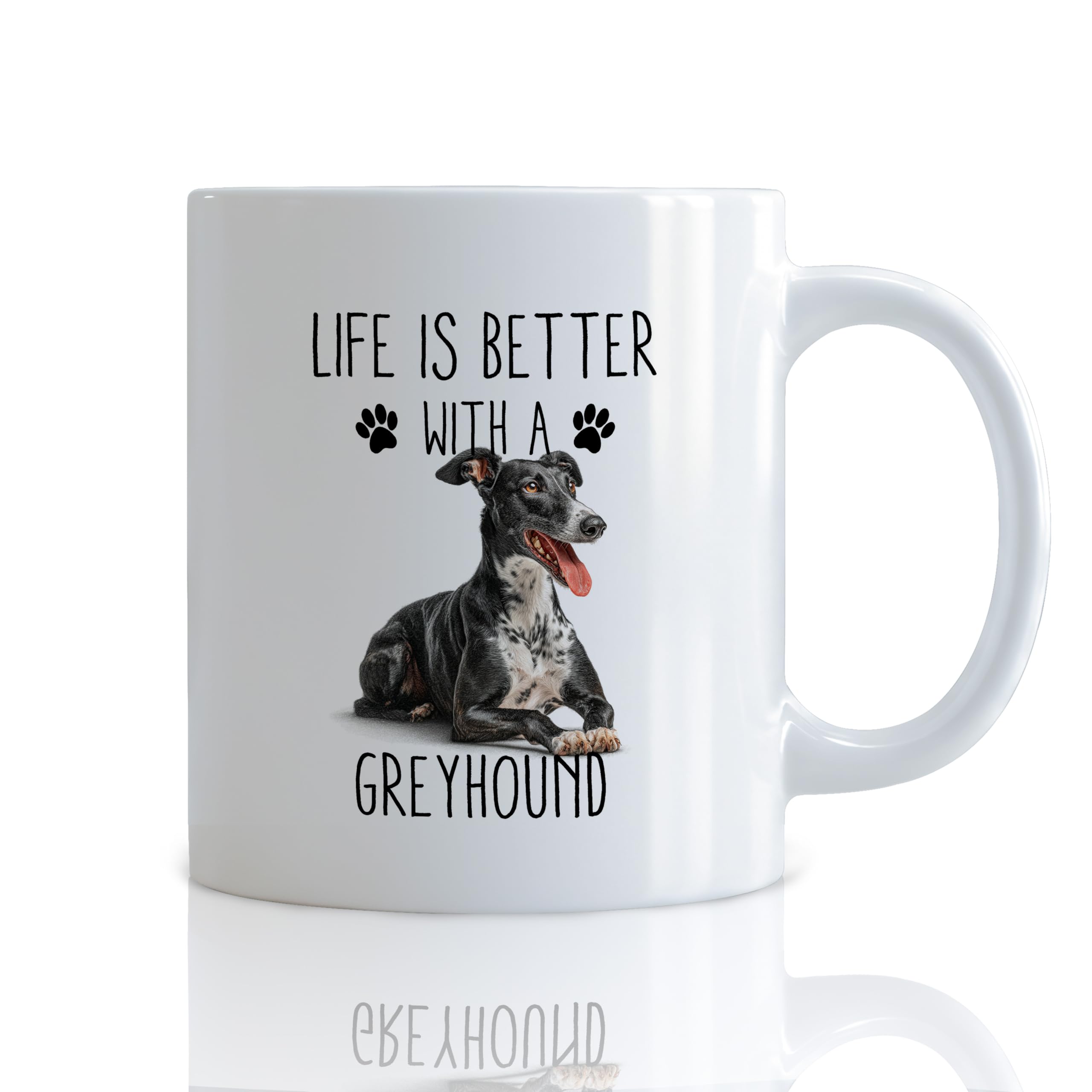 Life Is Better With A Greyhound Mug, Gift for Dog Lovers Owners Women, 11oz