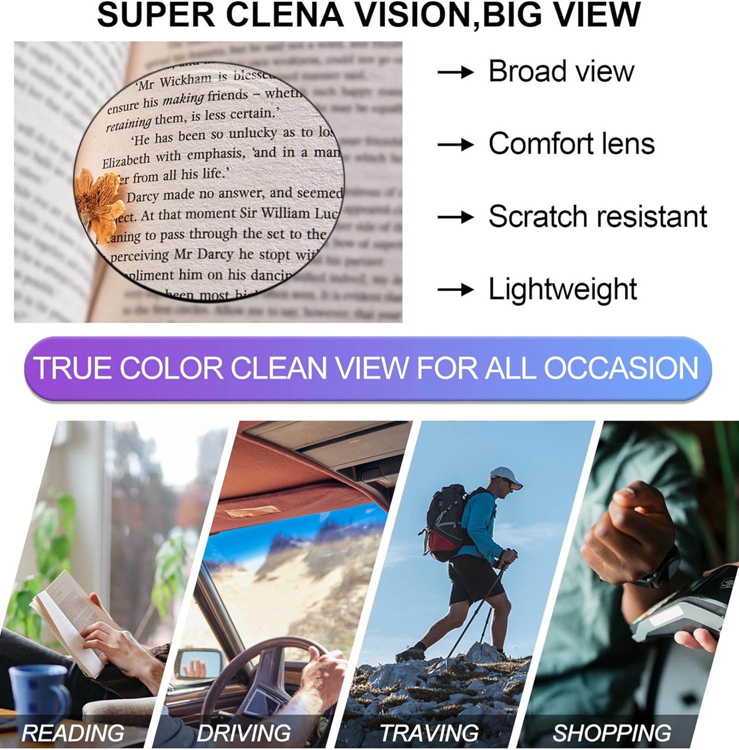 OCCI CHIARI XL Reading Glasses Men Large head Comfortable Readers 1.0 1.25 1.5 1.75 2.0 2.25 2.5 2.75 3.0 3.5 4.0 5.0 6.0(1.5x Black) - Image 3