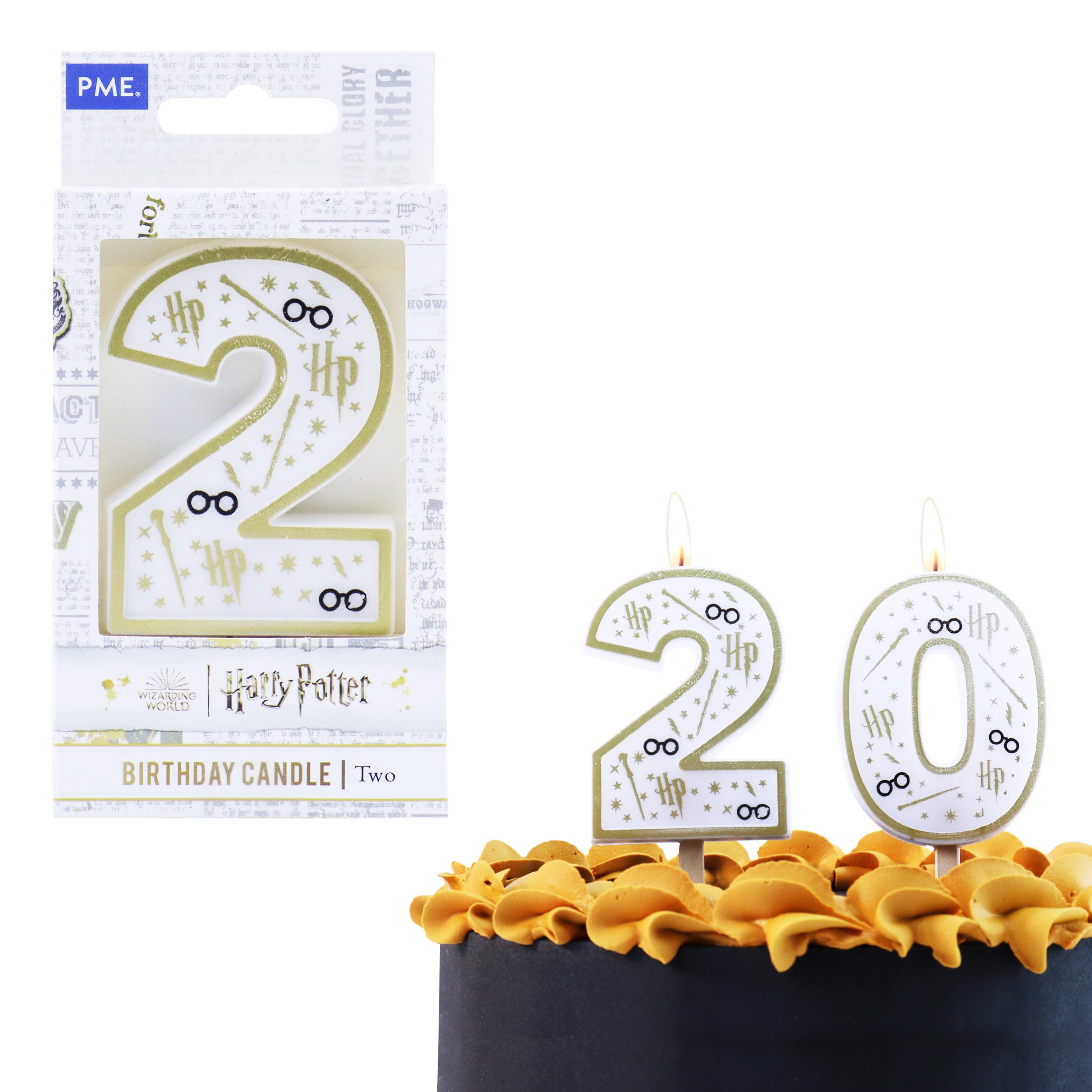 PME Harry Potter Birthday Candle, Number 2, Gold