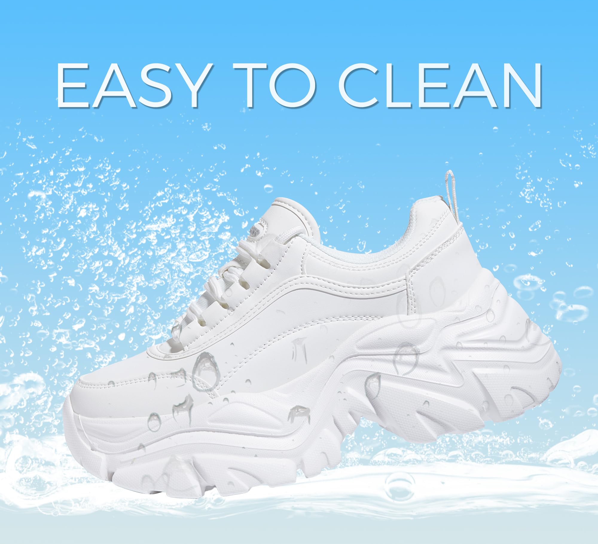 LUCKY STEP Sneakers robuste da Donna, Scarpe Casual con Plateau alla Moda, comode Sneakers con Zeppa