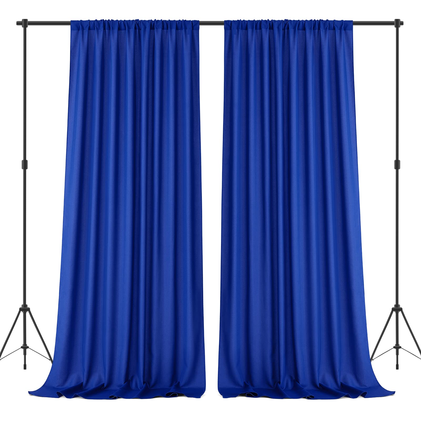 HOMEIDEAS 10ft x 10ft Royal Blue Backdrop Curtains, Photo Background Polyester Rod Pocket Drapes for Parties Wedding Decorations