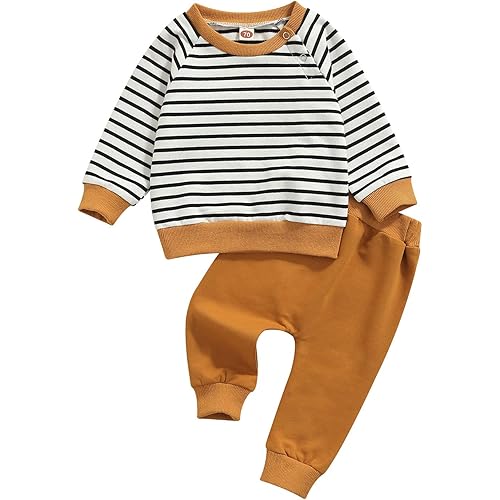 Infant Baby Boy Long Sleeve Clothes Set Tiger/Dinosaur Printed Sweatshirt and Pants 2Pcs Spring Fall Outfits
