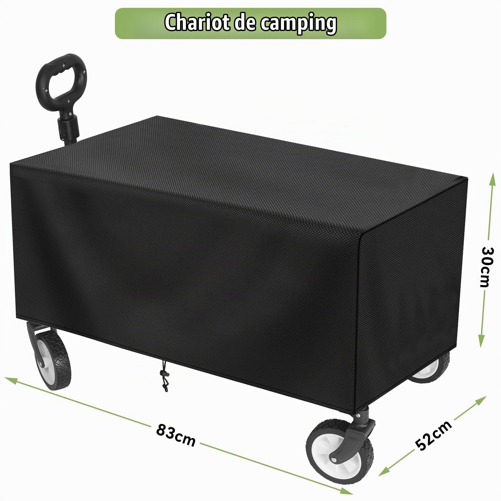 Chariot Pliable sur Roues,100 kg de Grande capacité,Housse de Chariot de Jardin Pliable,(Chariot de Camping et Housse)
