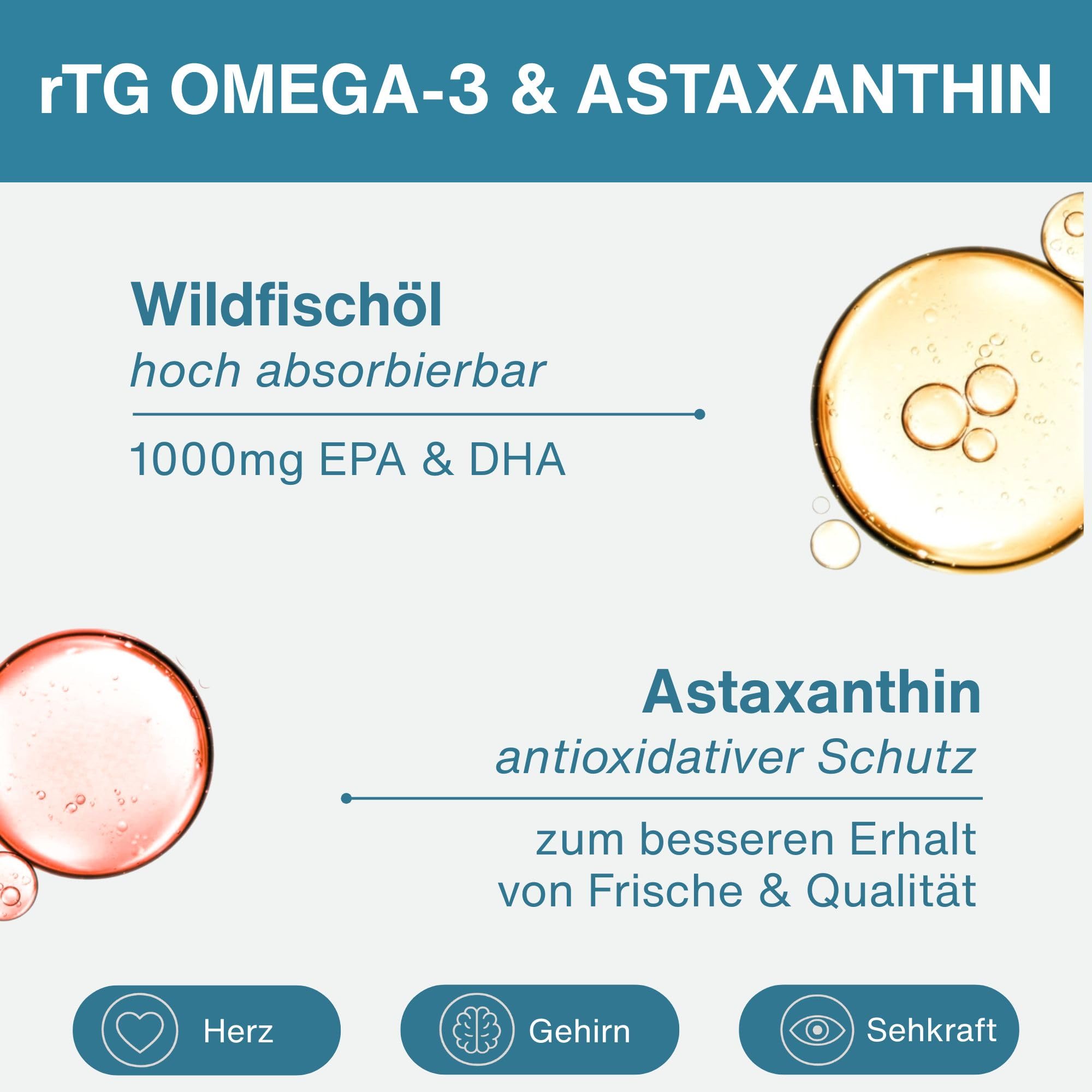Igennus Hochwertigstes Omega-3 Wildfischöl 1360mg & Astaxanthin | Triglyceridform rTG, 1000mg EPA- und DHA-Fettsäuren, ultra rein; frei von Umweltgiften, Zitronengeschmack, 180 Weichkapseln
