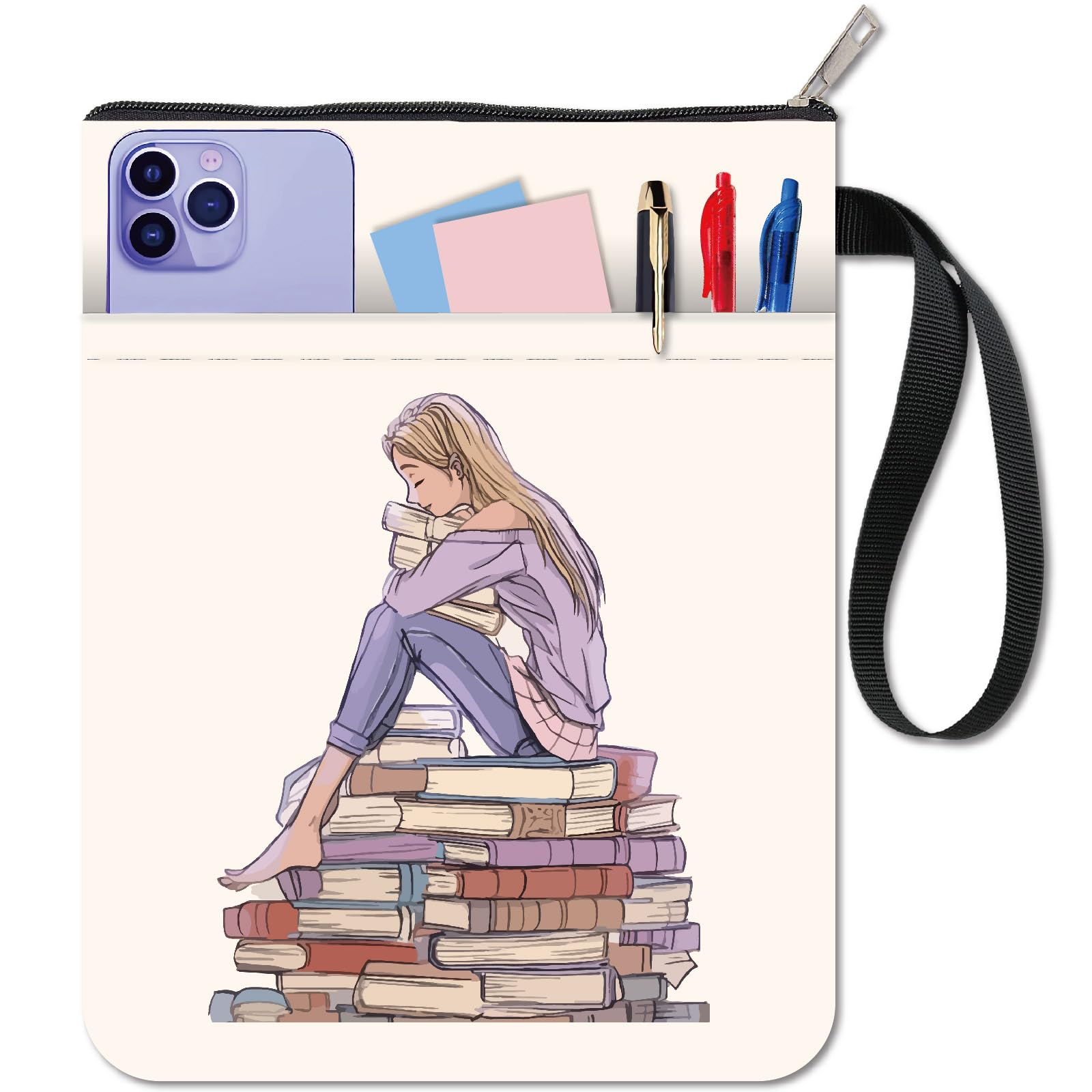 CRASPIRE Human Book Covers Book Patterns Book Sleeve Book Protector for Paperbacks Washable Fabric Cloth Book Cover with Zipper and Extra Sleeve Pocket for Book Lovers Classmate Gifts