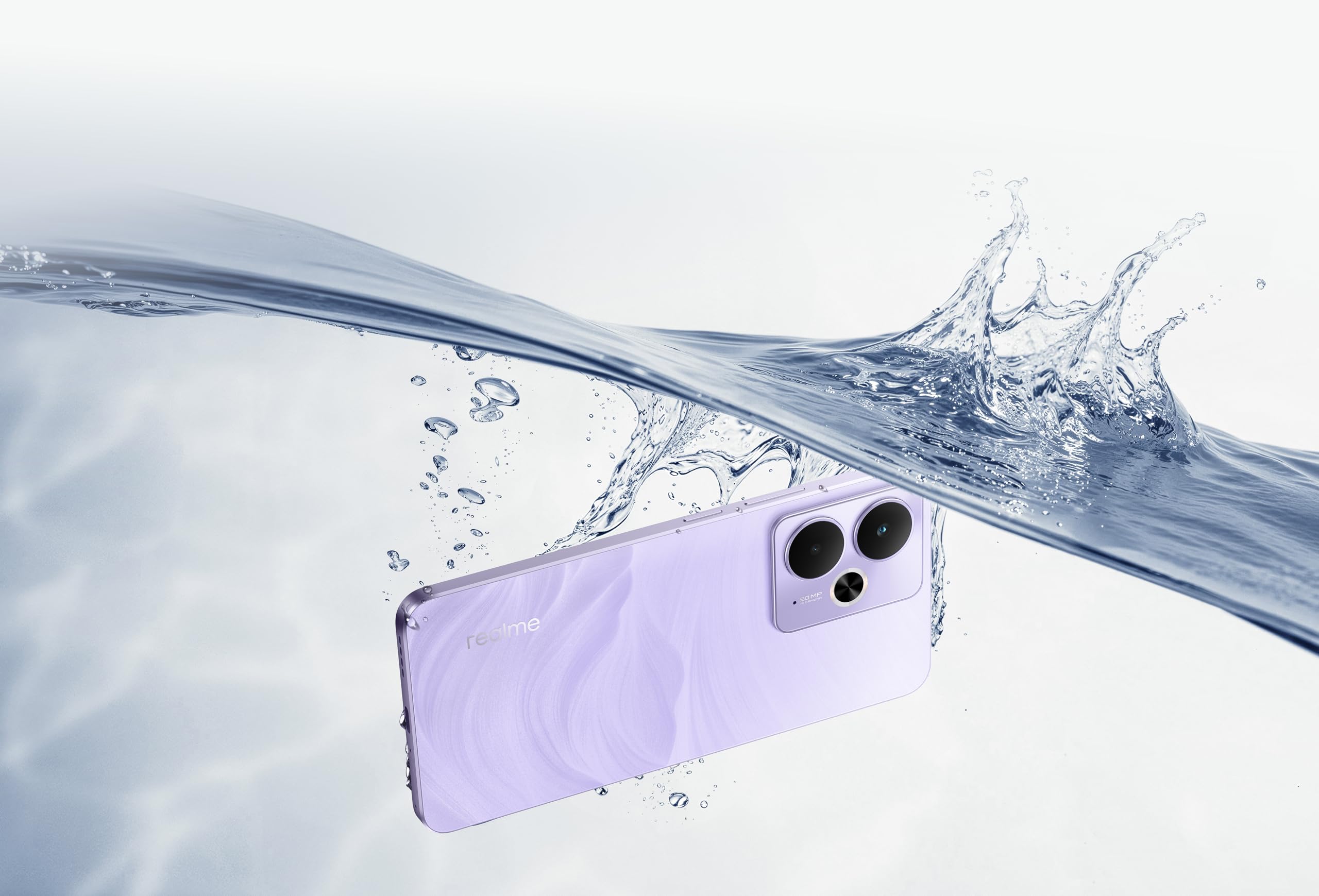 Smartphone realme 14T 5g, 8+256GB,batteria 5260 mAh,Processore Dimensity 6300, IP69, display 120Hz,Fotocamera AI da 50MP, Lightning Purple, esclusiva Amazon(Nessun adattatore)